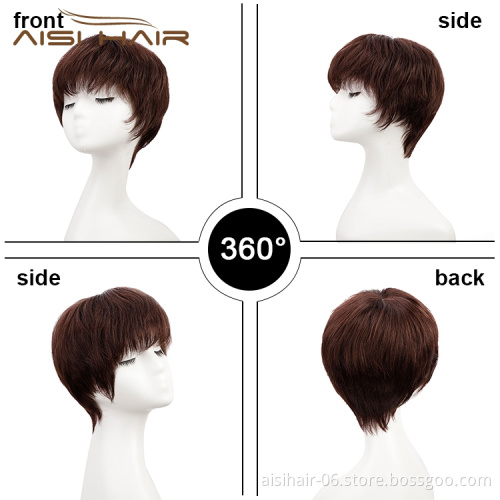 Cheap Vendors 100%  Brazilian Full Cosplay Pixie Cut Styles Human Hair Natural Whole Short Wigs